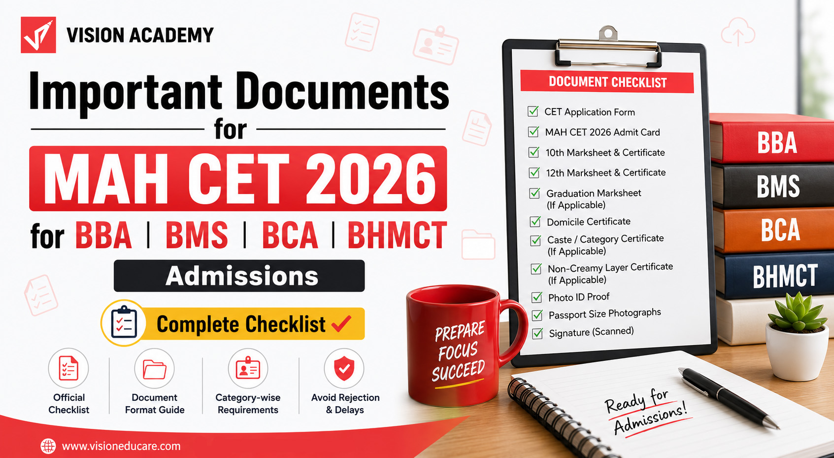 MAH CET 2026 CAP Counselling Documents — Complete Checklist for BBA BCA BMS BHMCT Admission